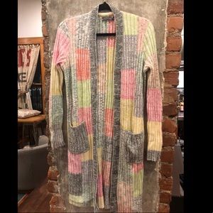 Anthropologie Color Block Cardigan Sweater